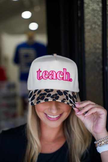 Teach Leopard Trucker Hat
