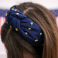 Stars Knotted Headband, Navy