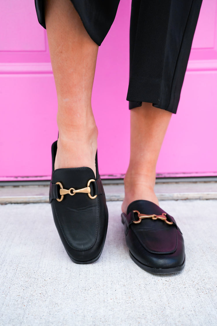 Eileen Black Mule Slide