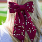 Game Day Charms Bow Clip - Maroon - Southern Belle Boutique