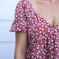Rust Floral Printed Mini Dress