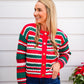 Red Color Stripe Holiday Christmas Sweater