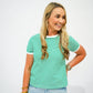 Green Striped Tee - Southern Belle Boutique