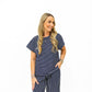 Navy Blue Striped Pant Set