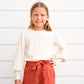 Brick Gathered Detail Wide Leg Pant