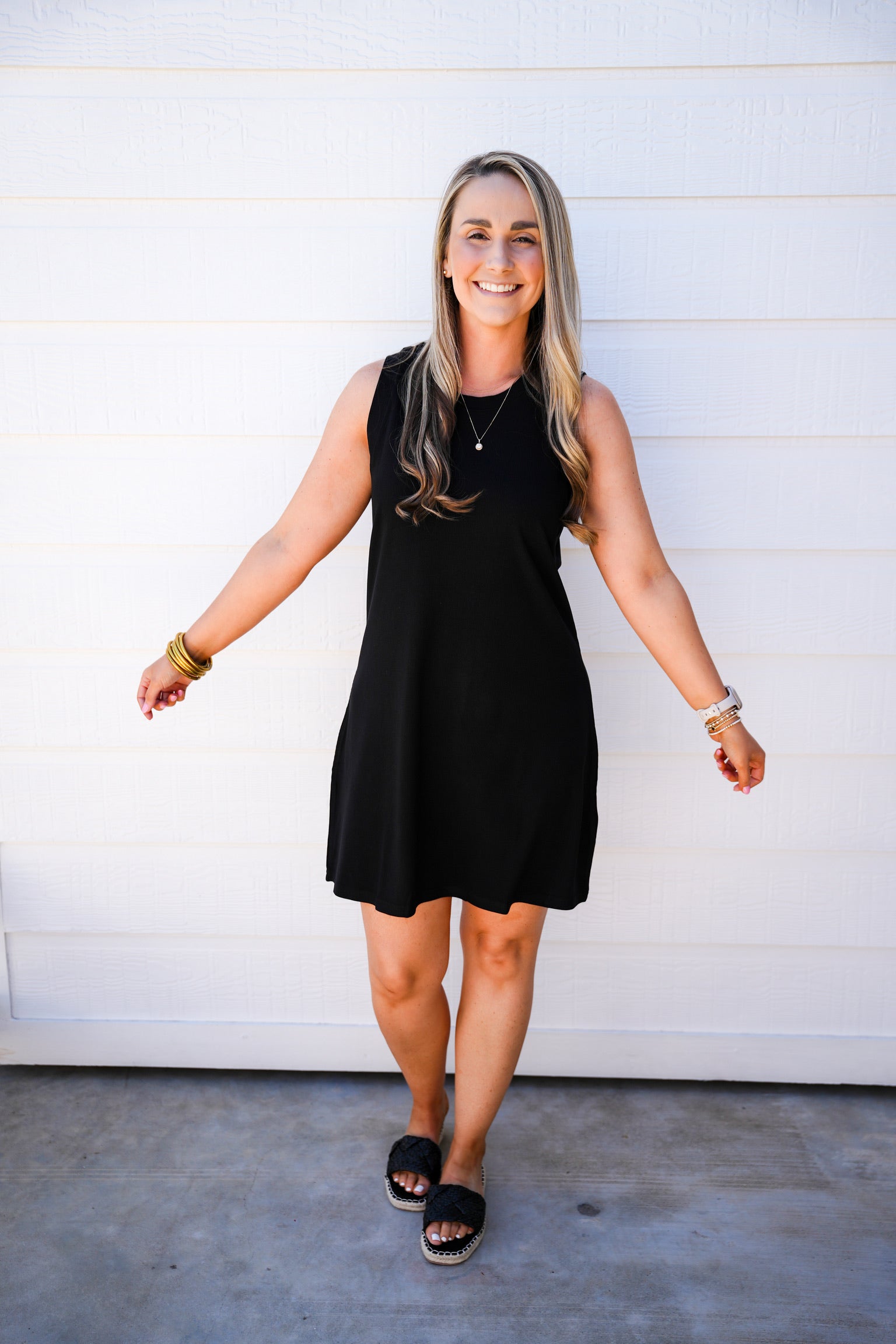 Justine Ribbed Dress - Black - Southern Belle Boutique