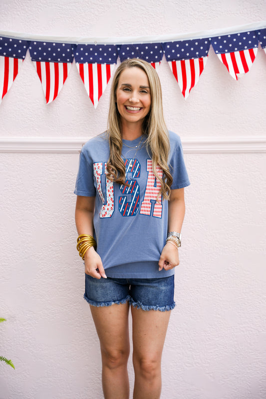 Pattern USA Blue Tee