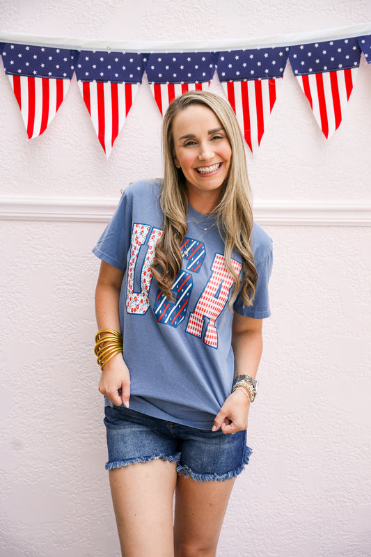 Pattern USA Blue Tee