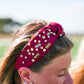 Game Day Charms Knotted Headband - Maroon - Southern Belle Boutique