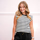 Ivory Black Sleeveless Top - Southern Belle Boutique