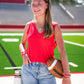 Noa V-Neck Tank - Infra Red - Southern Belle Boutique