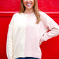 Colorblock Sweater - Ivory/Pink