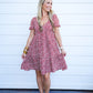 Rust Floral Printed Mini Dress