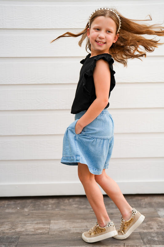 Black Ruffle Knit Tank - Southern Belle Boutique