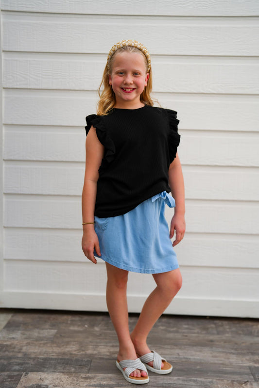 Denim Belted Patch Pocket Skirt - Southern Belle Boutique