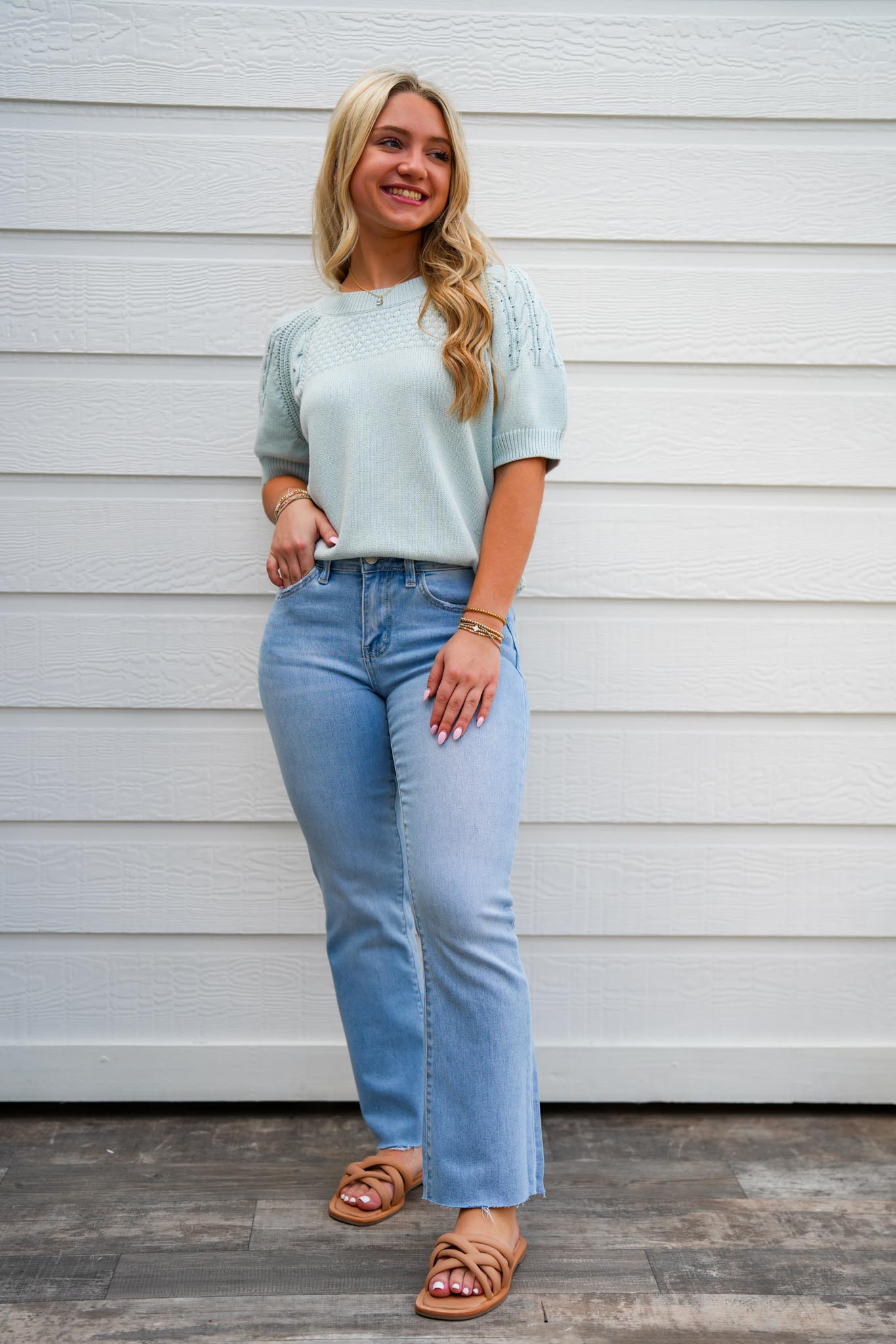 Elsie Sweater - Aquamarine - Southern Belle Boutique