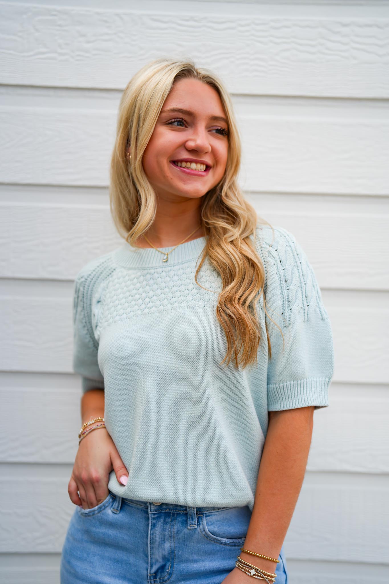 Elsie Sweater - Aquamarine - Southern Belle Boutique