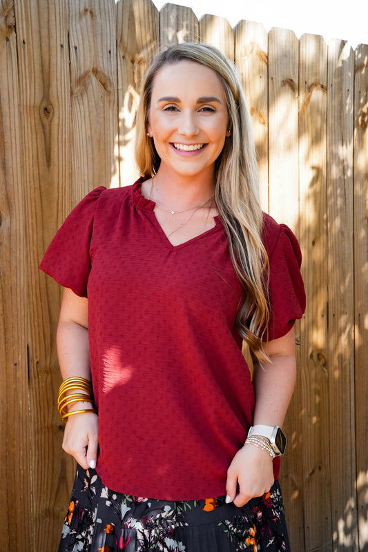 Mocha Brown Textured Blouse