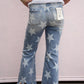 High Rise Star Printed Jeans