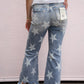 High Rise Star Printed Jeans