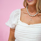 Off White Smocked Mini Dress - Southern Belle Boutique