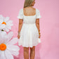 Off White Smocked Mini Dress - Southern Belle Boutique