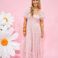 Pink Polka Dot Tierd Midi Dress - Southern Belle Boutique