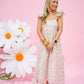 Blush Floral Strap Midi Dress - Southern Belle Boutique