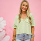 Lt Green Knit Top - Southern Belle Boutique