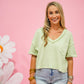 Lt Green Knit Top - Southern Belle Boutique
