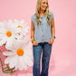 Dusty Blue Button Down Cardigan - Southern Belle Boutique