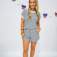 Navy Striped Knit Top - Southern Belle Boutique