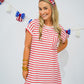 Red Striped TShirt Dress - Southern Belle Boutique