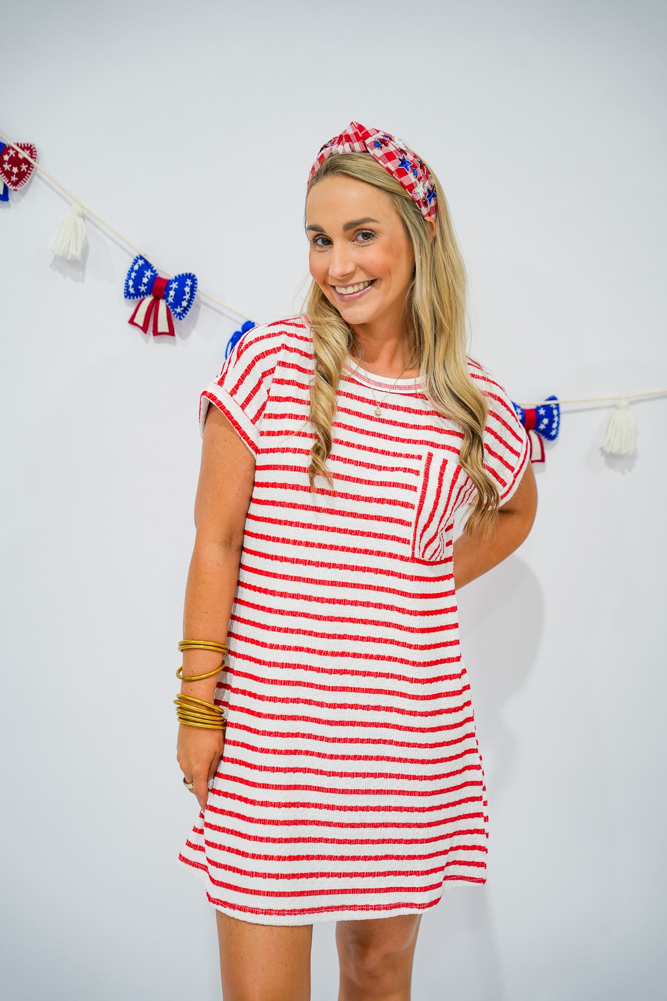 Red Striped TShirt Dress - Southern Belle Boutique