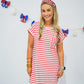 Red Striped TShirt Dress - Southern Belle Boutique