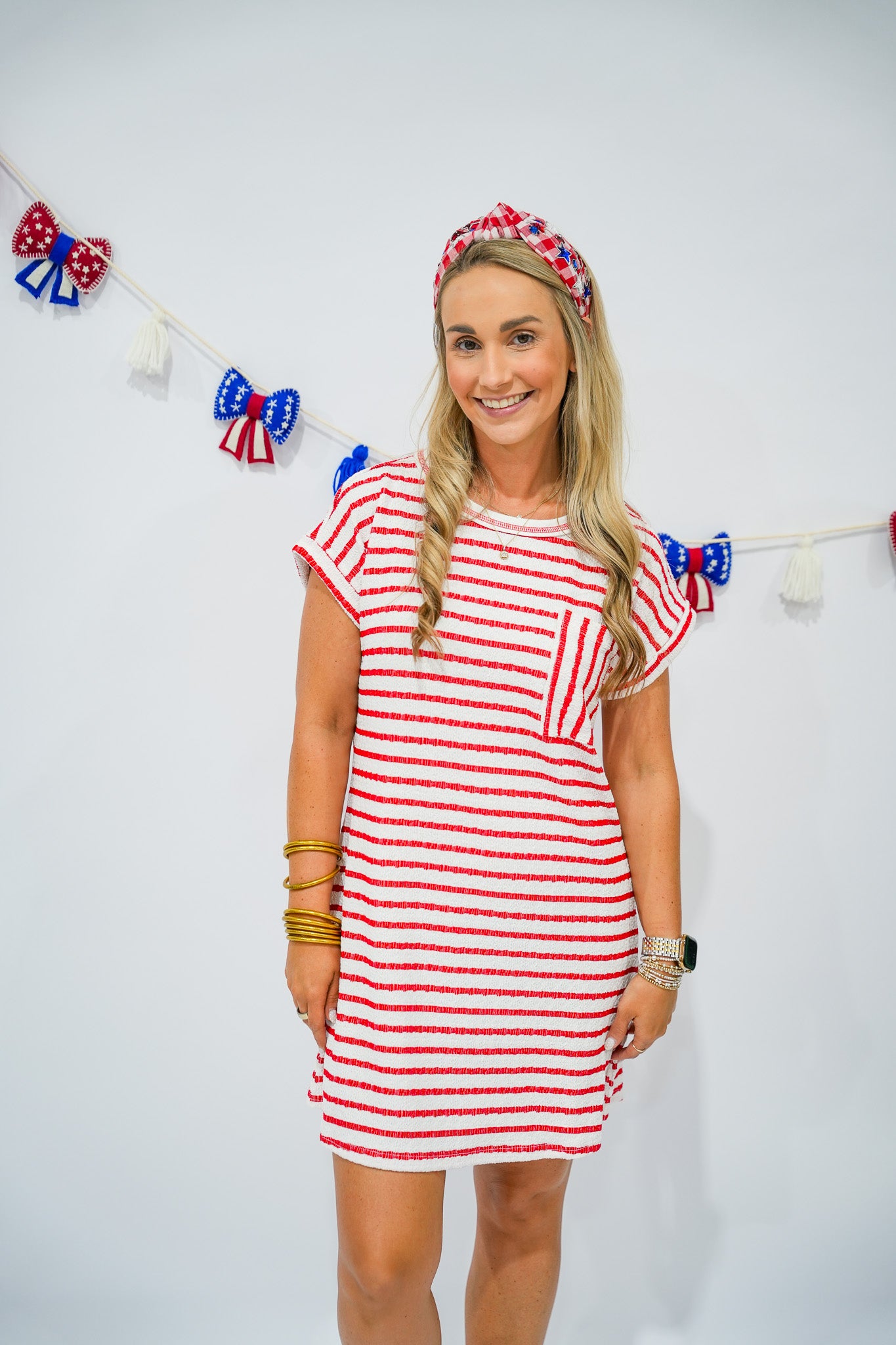 Red Striped TShirt Dress - Southern Belle Boutique