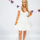White Front Tie Mini Dress - Southern Belle Boutique