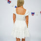 White Front Tie Mini Dress - Southern Belle Boutique