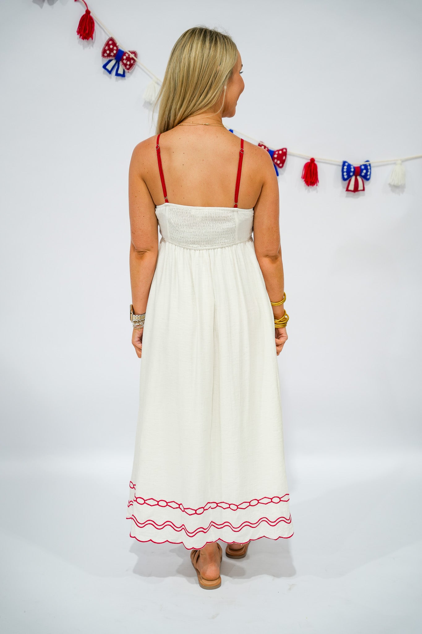 Red Floral Midi Dress - Southern Belle Boutique