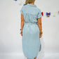 Chambray Striped Denim Midi Dress - Southern Belle Boutique