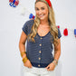 Navy Striped Button Down Cardigan - Southern Belle Boutique