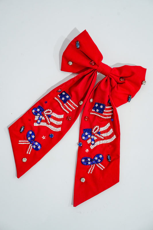 Hair Bow - USA Beads - Southern Belle Boutique