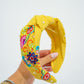 Yellow Summer Embroidered Headband - Southern Belle Boutique