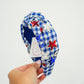 Gingham Bedazzeled Stars Headband - - Southern Belle Boutique