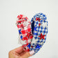 Gingham Bedazzeled Stars Headband - - Southern Belle Boutique