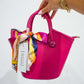 Hot Pink Petite Bucket Bag w/Scarf - Southern Belle Boutique
