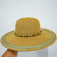 Straw Hat w/Teal & Gold - Southern Belle Boutique