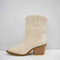 Calico Embroidered Boot - Ivory