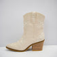 Calico Embroidered Boot - Ivory