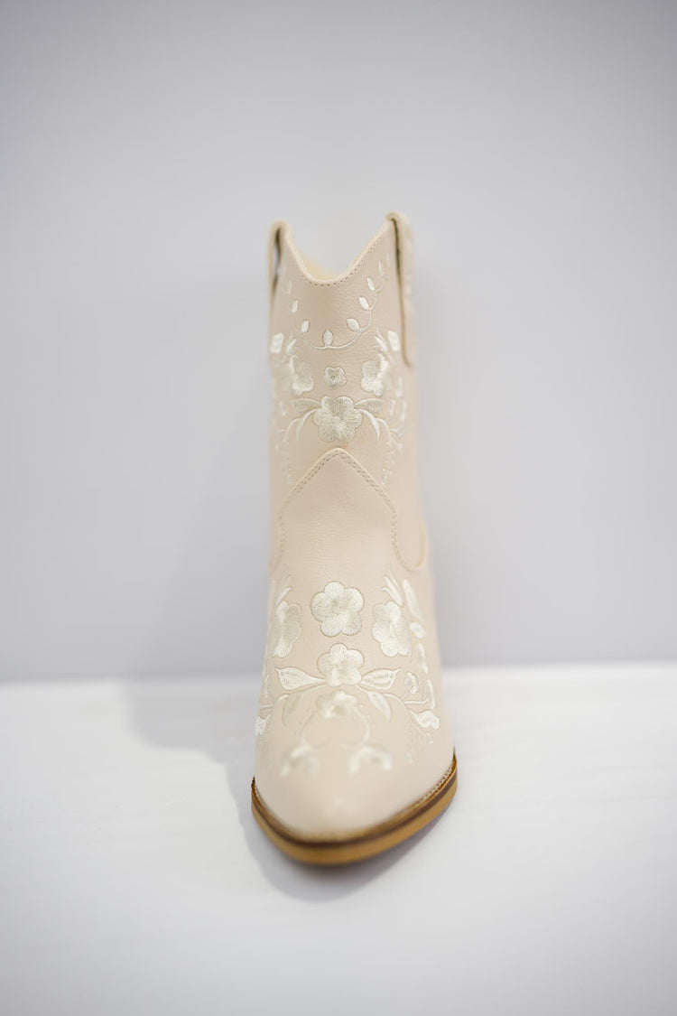 Calico Embroidered Boot - Ivory